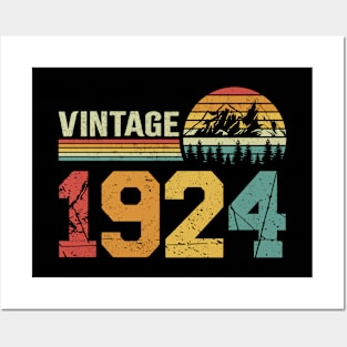 Vintage 1924 Retro 100th Birthday Anniversary Gift Posters and Art